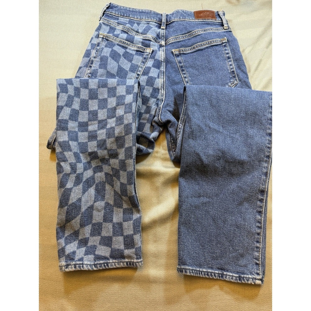 Hollister W Jeans IS 28/31 Ultra High-Rise Stacked Vtg. Straight Checkered - Picture 8 of 9